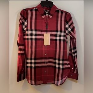 Womens Burberry long sleeve shirt. NWT.